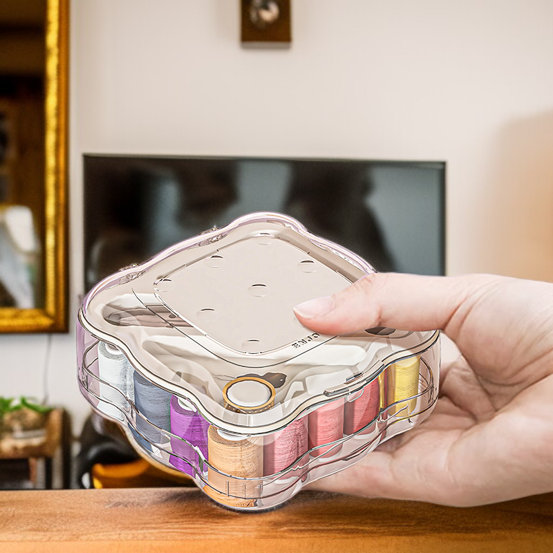 Portable double-layer magnetic sewing box