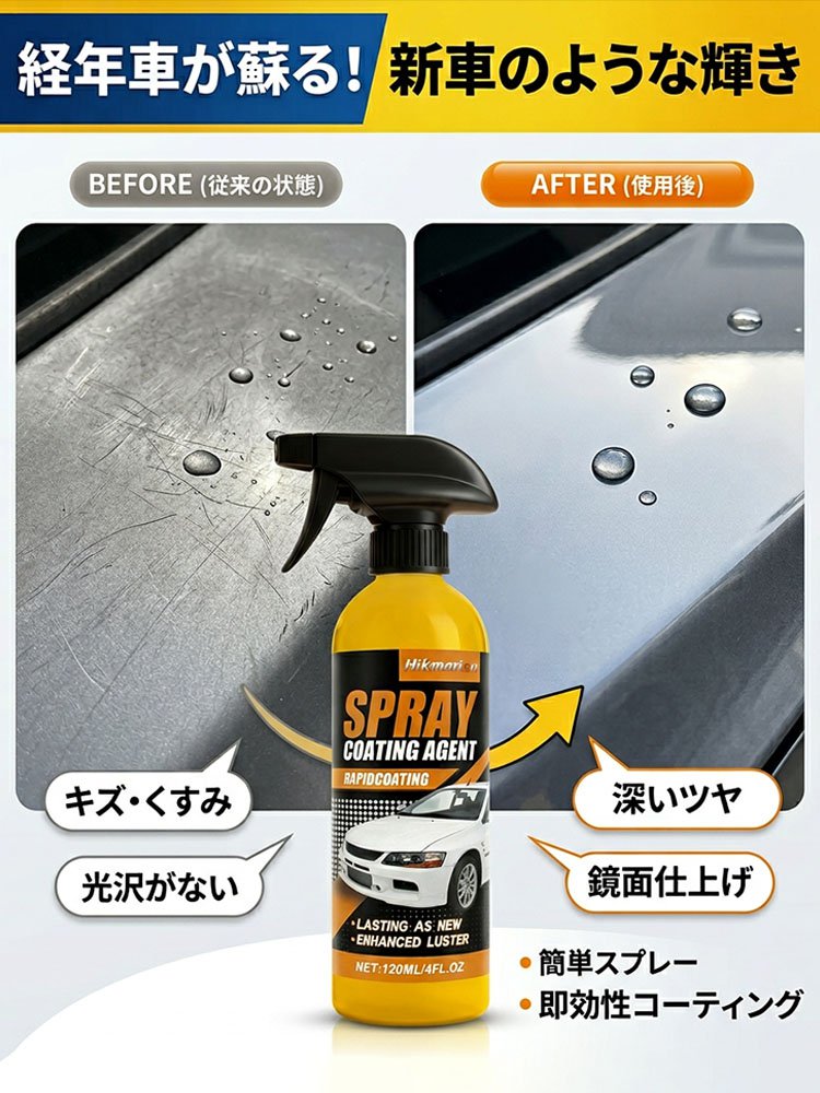 【高光沢】車用コーティングスプレー