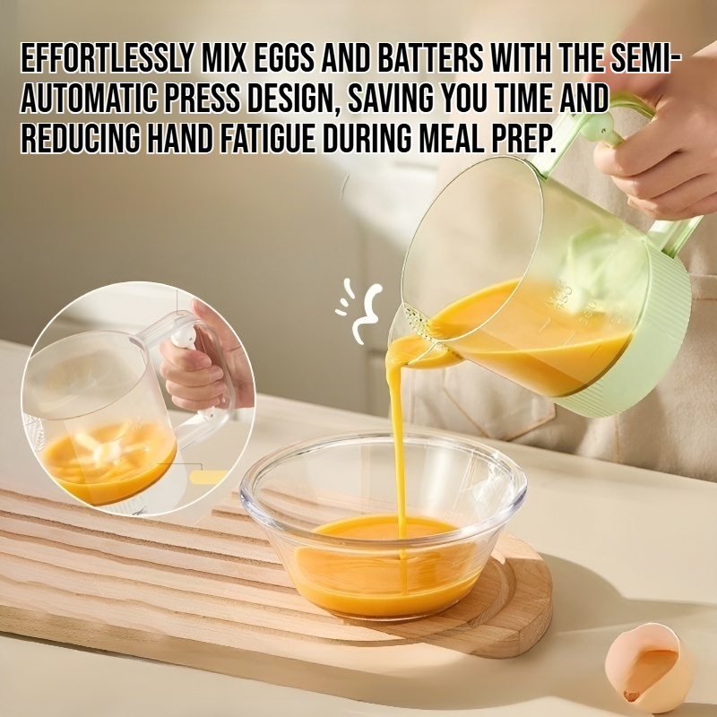 Semi-automatic press egg beater