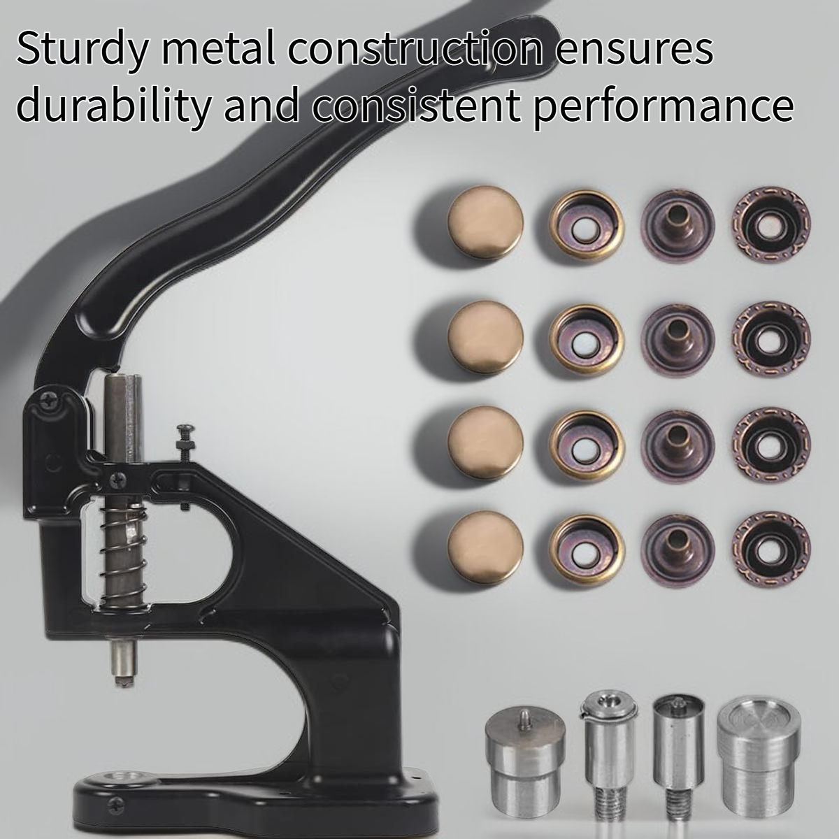 Snap button hand press machine for fabric and leather