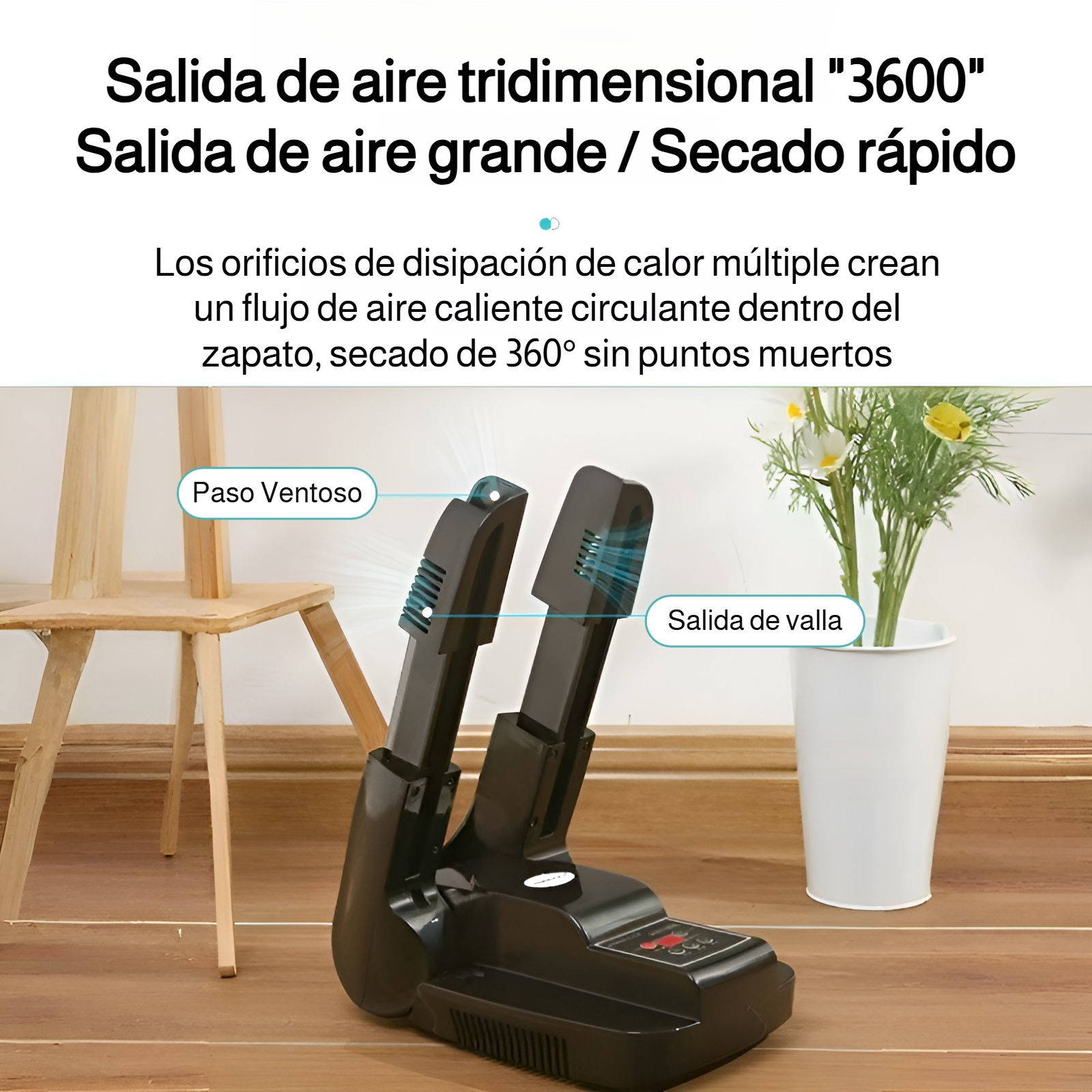 Secador de zapatos inteligente, calienta y seca los zapatos, alivia la picazón y desodoriza, secador