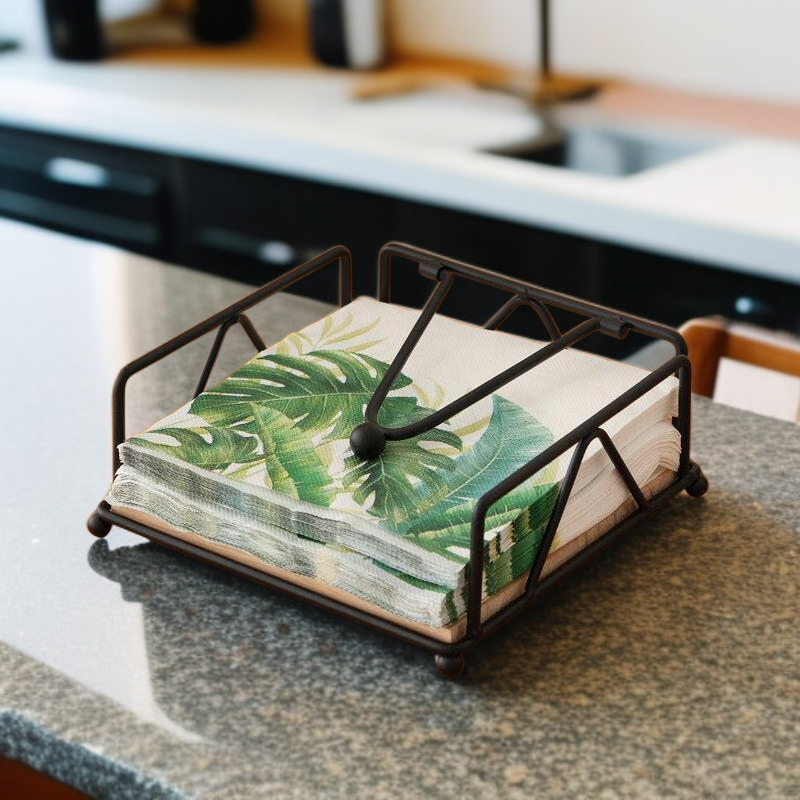 세련된 식탁용 철제 티슈 박스 사각형 홀더