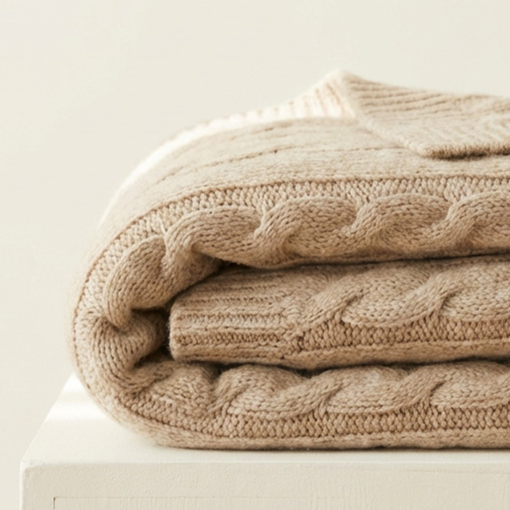 Manta de punto suave y confortable