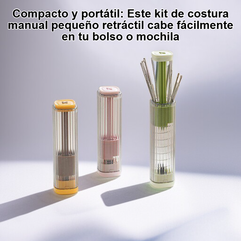 Kit de costura manual pequeño retráctil