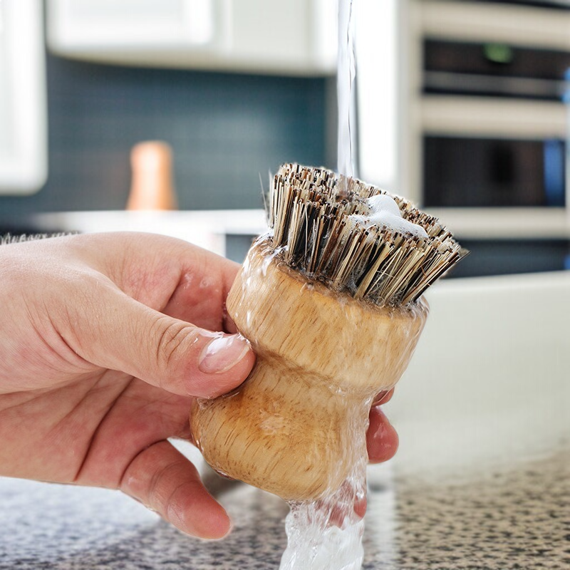가정용 코코넛 그릇 수세미 다용도 주방 청소 도구 짧은 손잡이 천연 식물 오염 제거 브러시 설거지 브러시