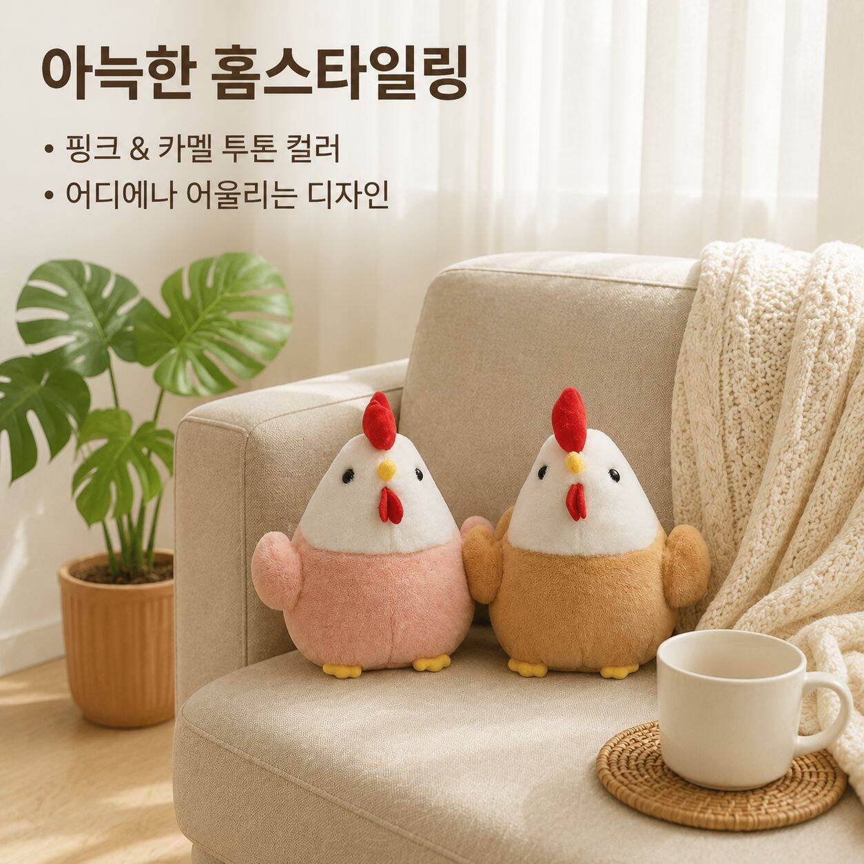 귀여운 인형 닭 봉제인형 부드럽고 편안한 여자 수면 베개