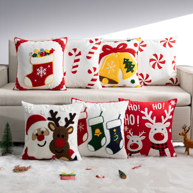 Funda de cojín de lujo para fiestas Decoración temática de Navidad
