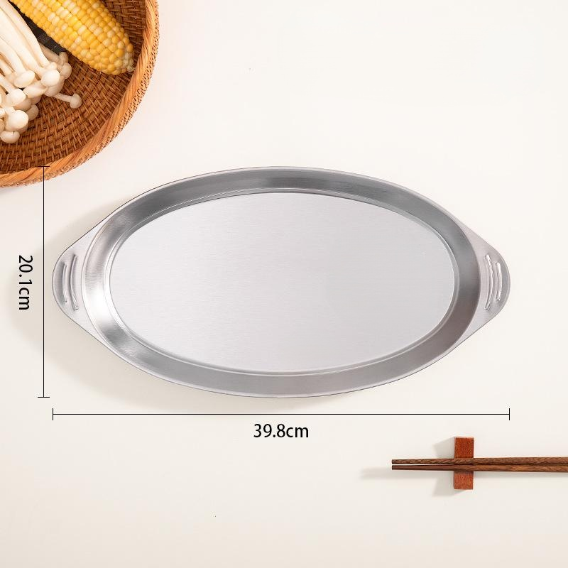 Placa ovalada de acero inoxidable