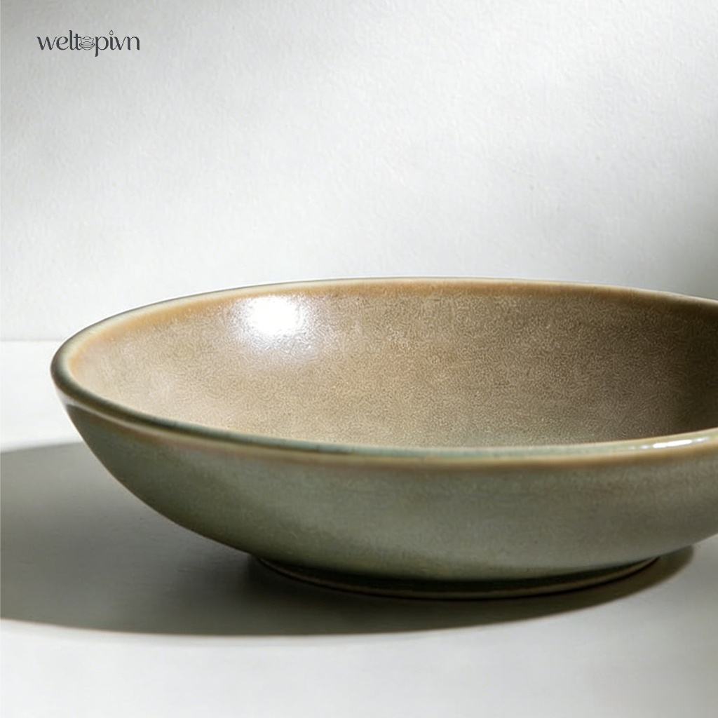 ชามและจานเซรามิกเคลือบใต้เคลือบ (5 ชิ้น)