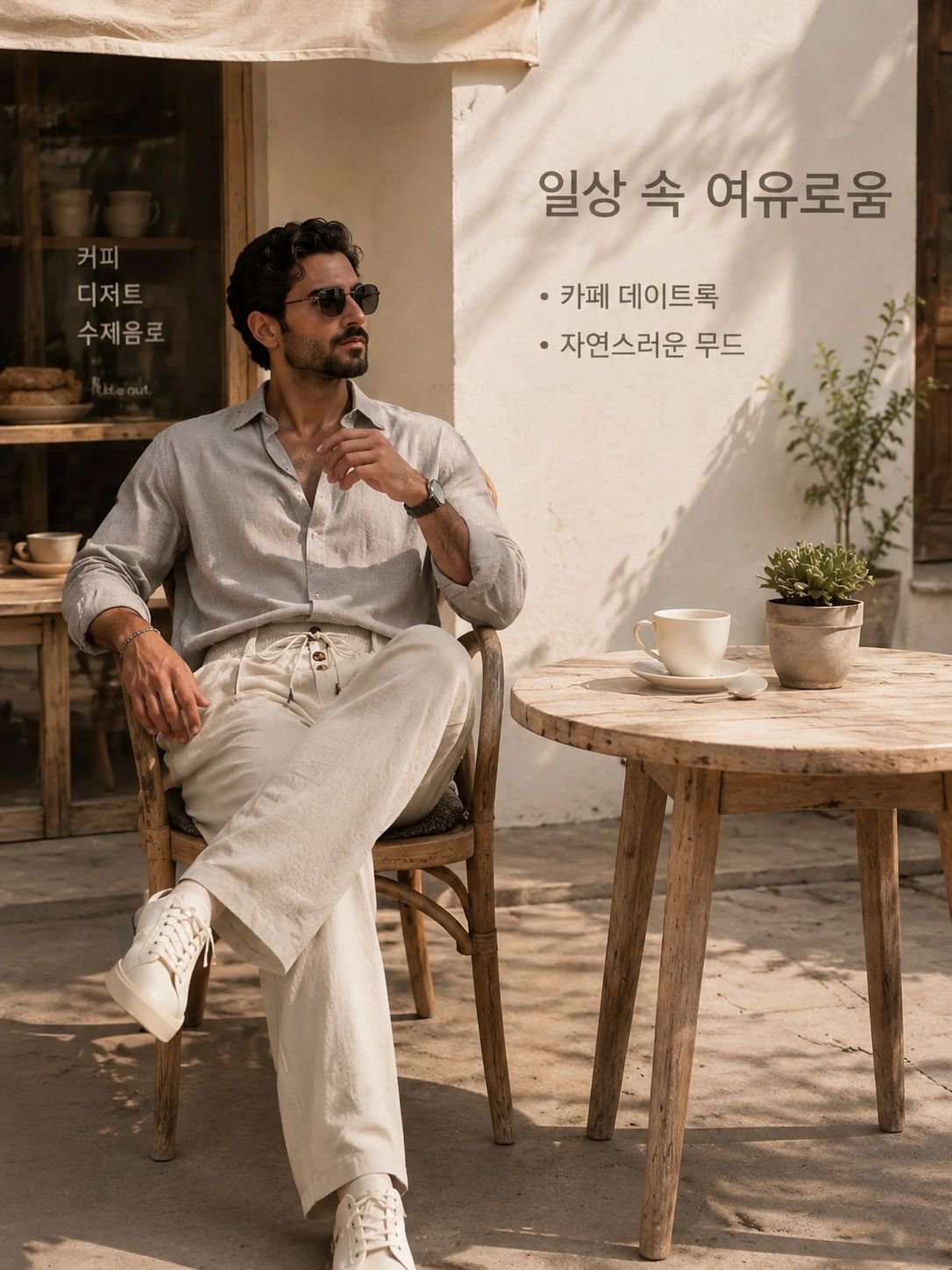 남성 린넨 루즈핏 캐주얼 팬츠