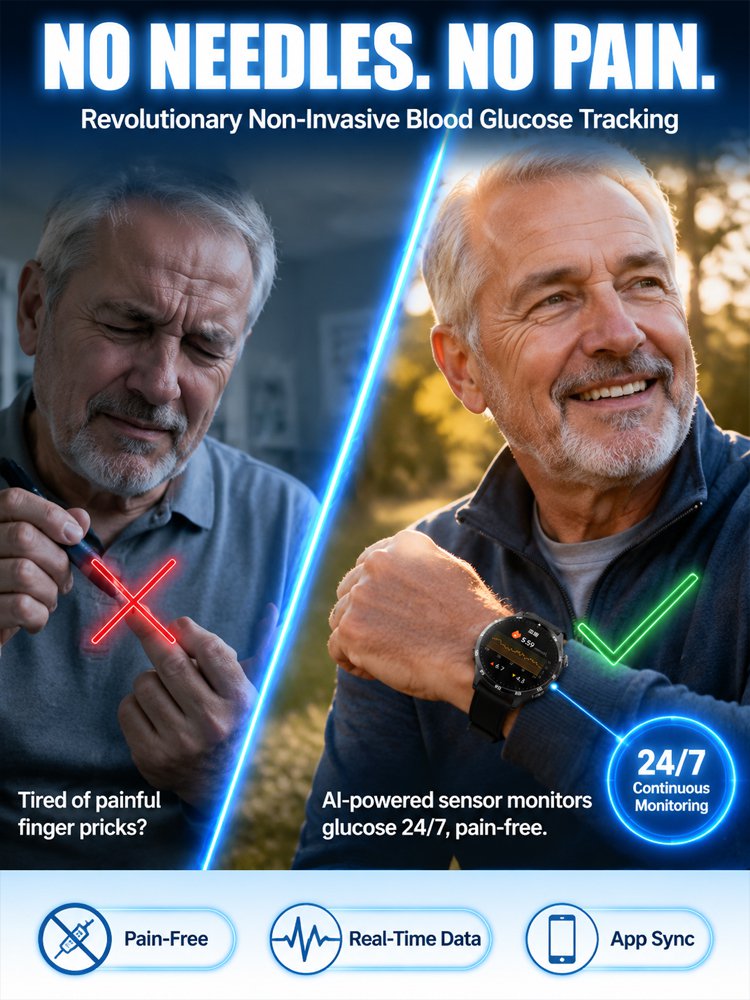 High-precision smart blood glucose monitoring watch