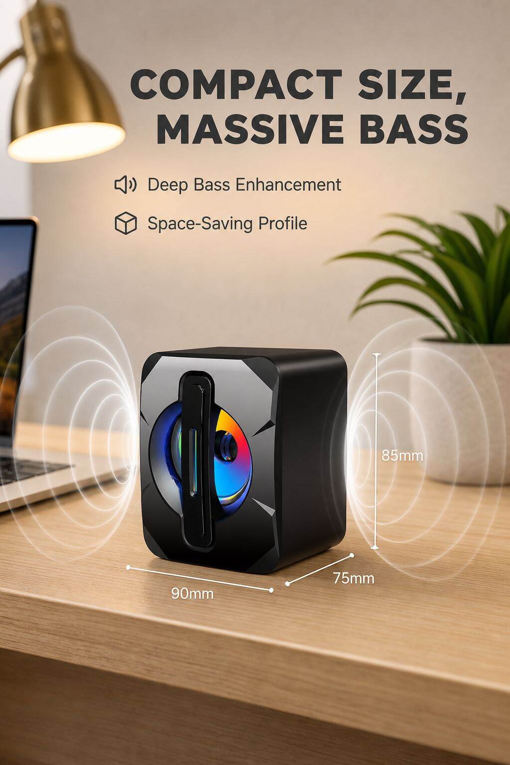 Corded Mini Subwoofer for Home Use