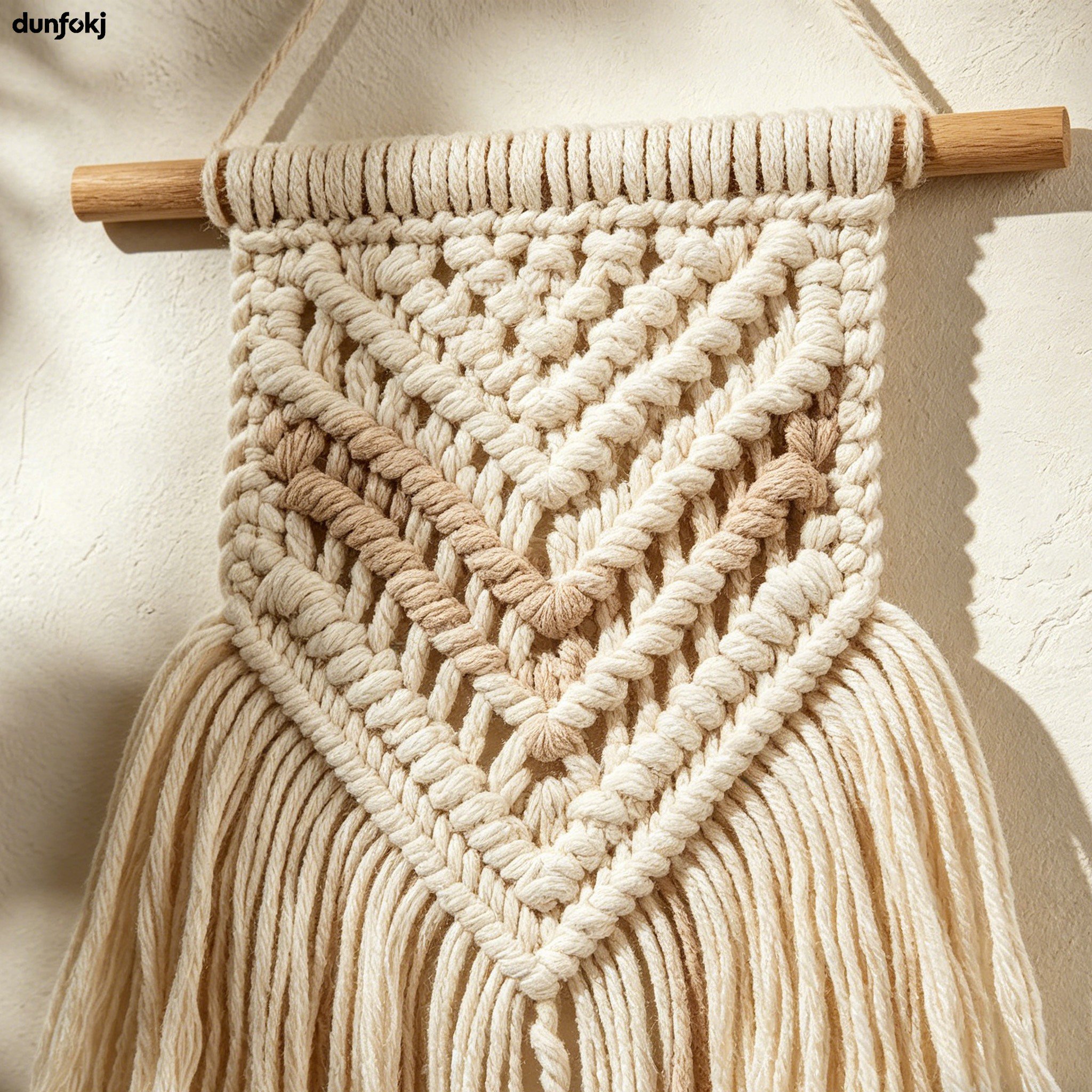 Knitted Tapestry with Tassel Decoration