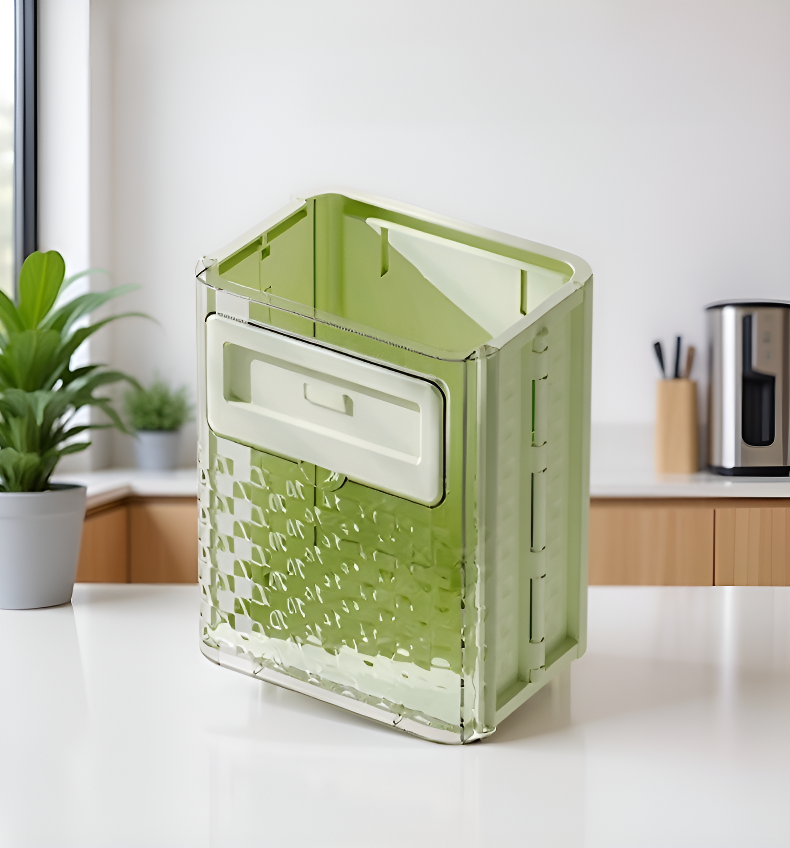 Space-saving wall-mounted garbage bin