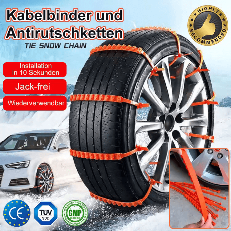 【Wiederverwendbar】Rutschfeste Nylon-Schneeketten