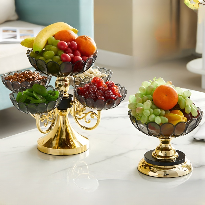 ถาดผลไม้แห้งหมุนได้ กล่องขนมคริสตัล ถาดผลไม้สำหรับห้องรับแขก