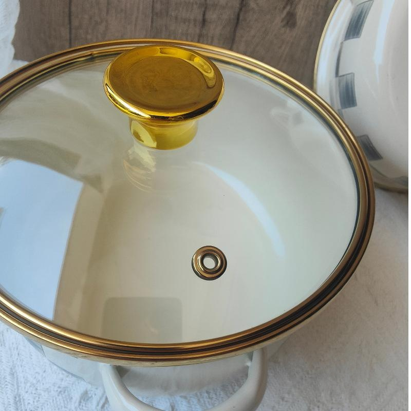 Juego de tres piezas de olla instantánea de cerámica