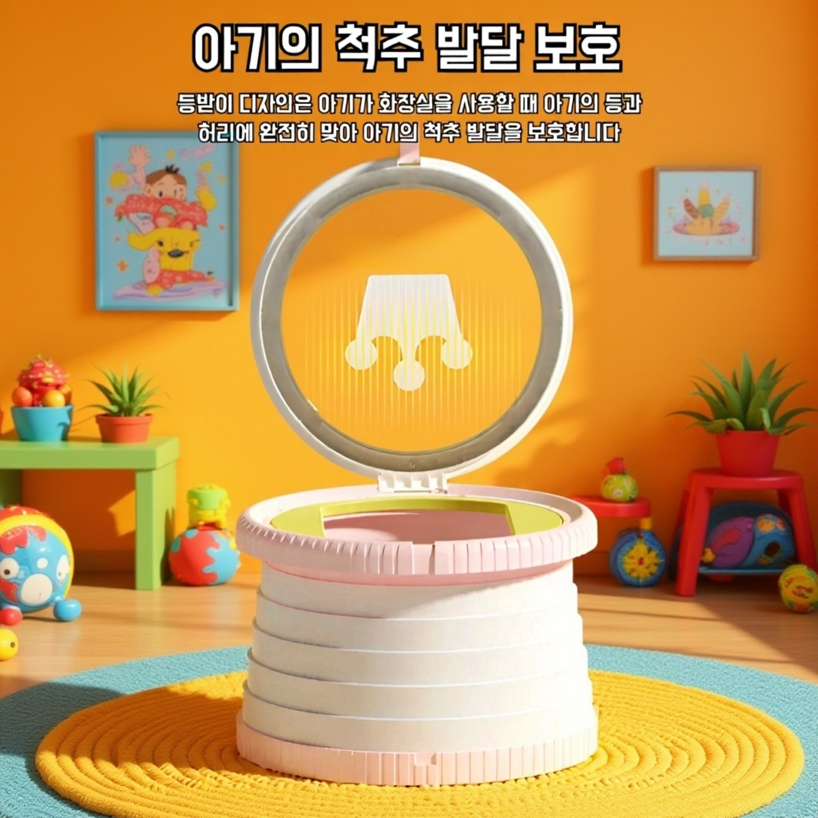 다양한 색상의 접이식 변기