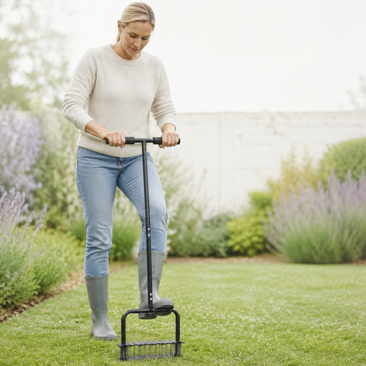 Carbon steel lawn loosener