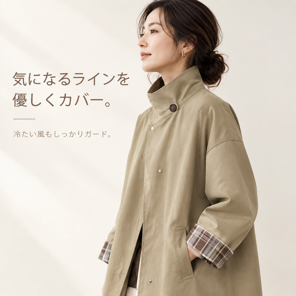 春秋新作 レディースショートトレンチコート
