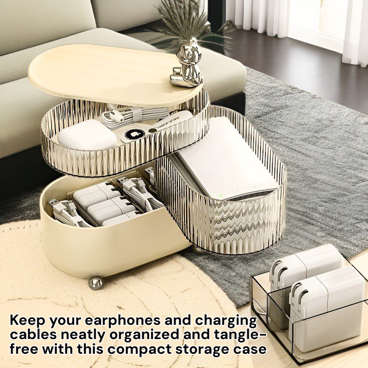 Portable Earphone and Power Storage Organizer Case