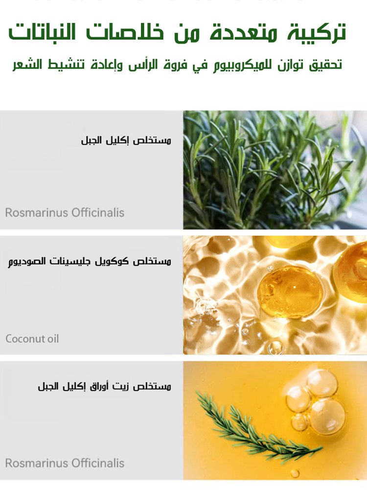 شامبو إكليل الجبل والأحماض الأمينية لمنع تساقط الشعر (فعّال في منع التساقط)