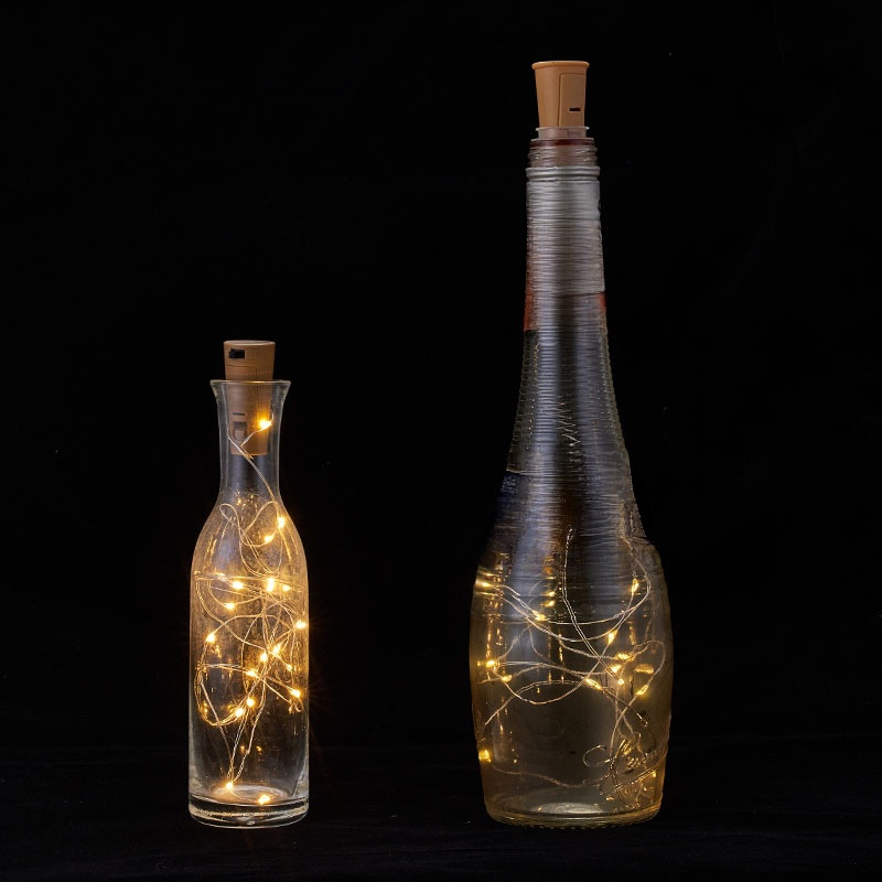 Guirnalda de luces para tapón de botella