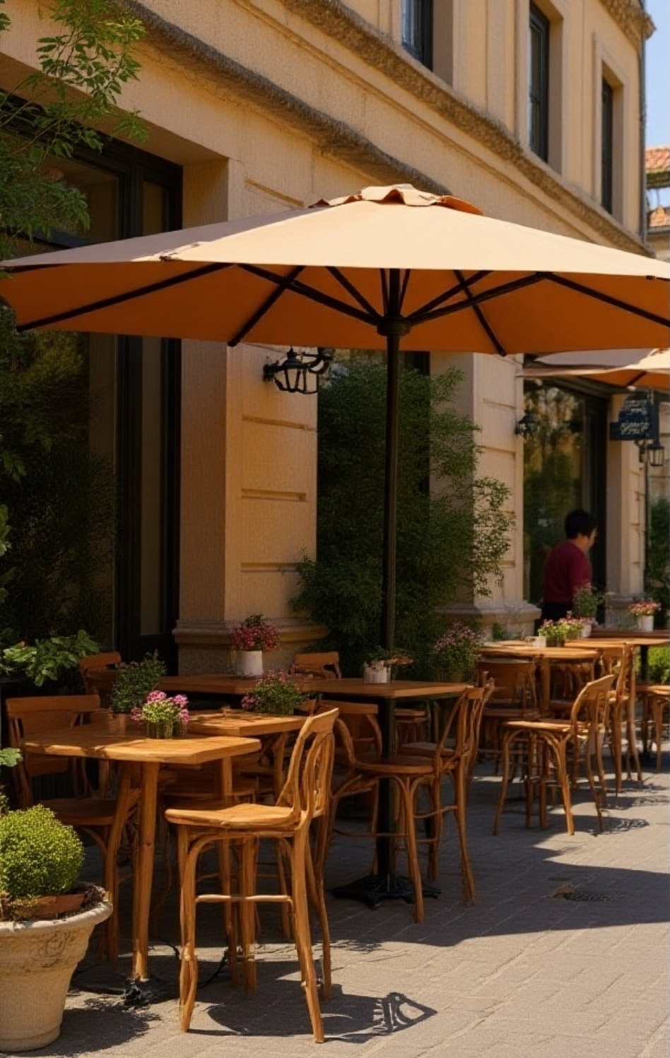 防水・UVカット機能付きパラソル 屋外使用