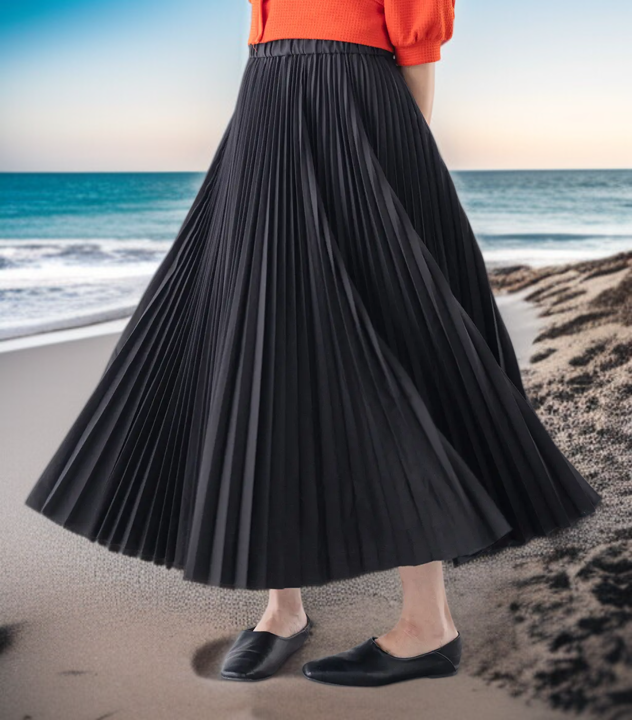 上品なミディ丈スカート