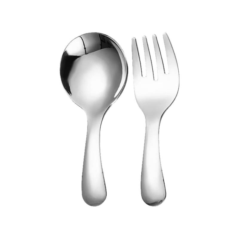 柄の短いフォークとスプーンのセット