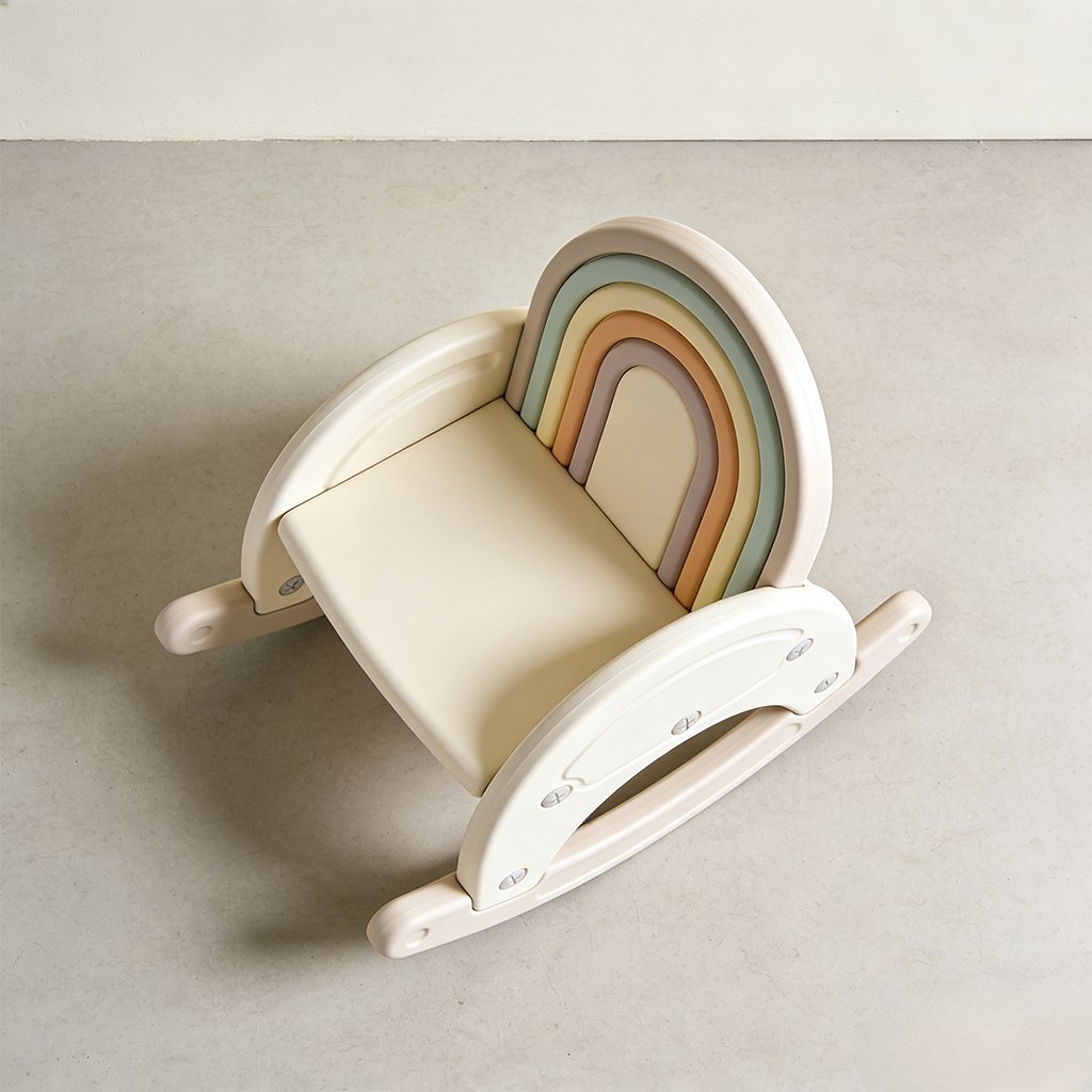 Detalle de la estructura segura de la silla mecedora infantil