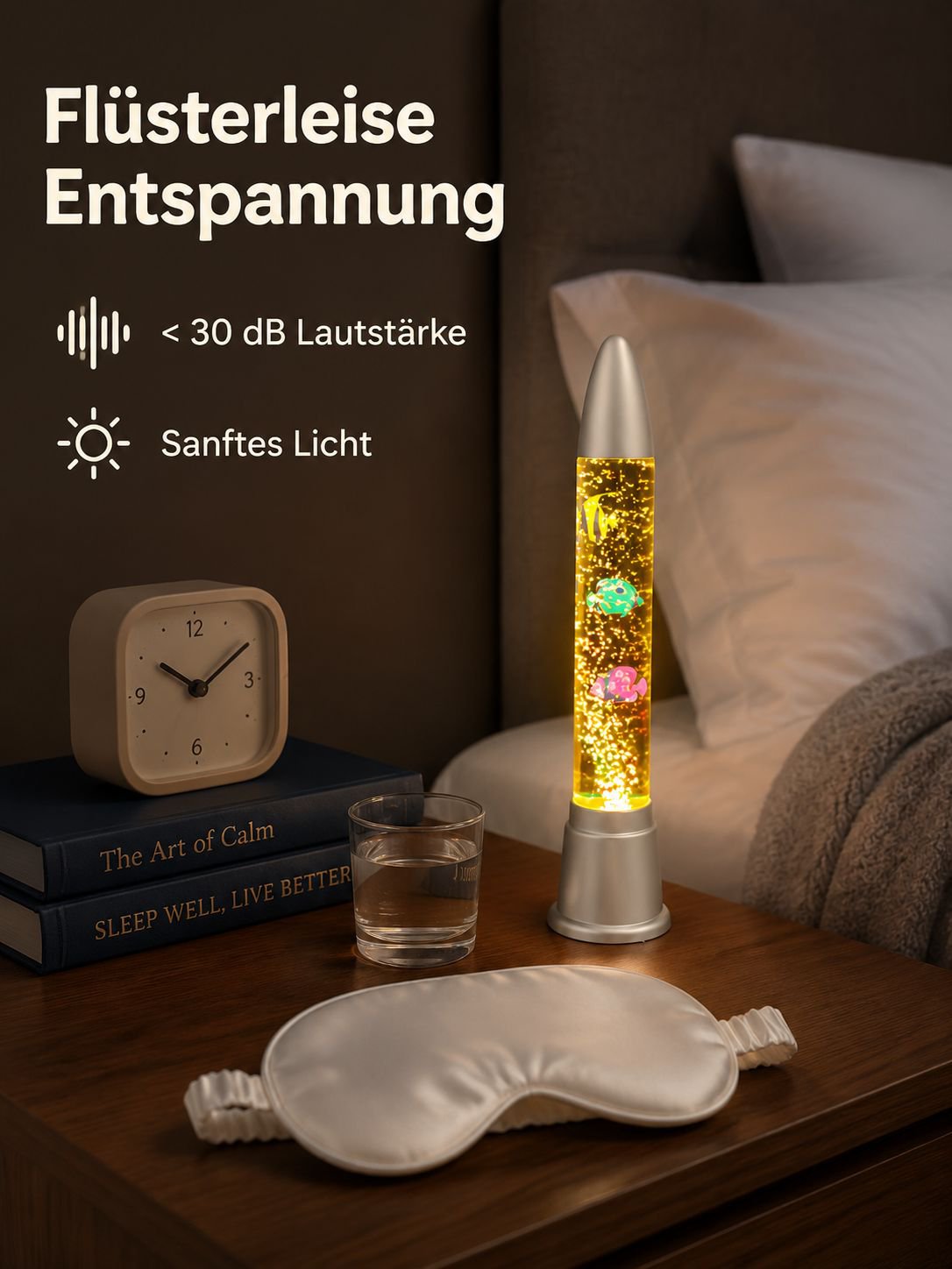 LED Blasen-Säulenlampe mit Farbwechsel und Aquarium-Effekt