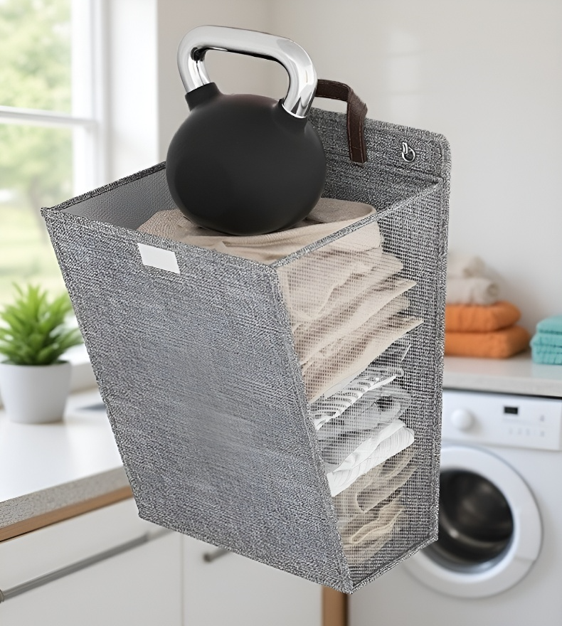 Cesta resistente de algodón y lino para ropa sucia