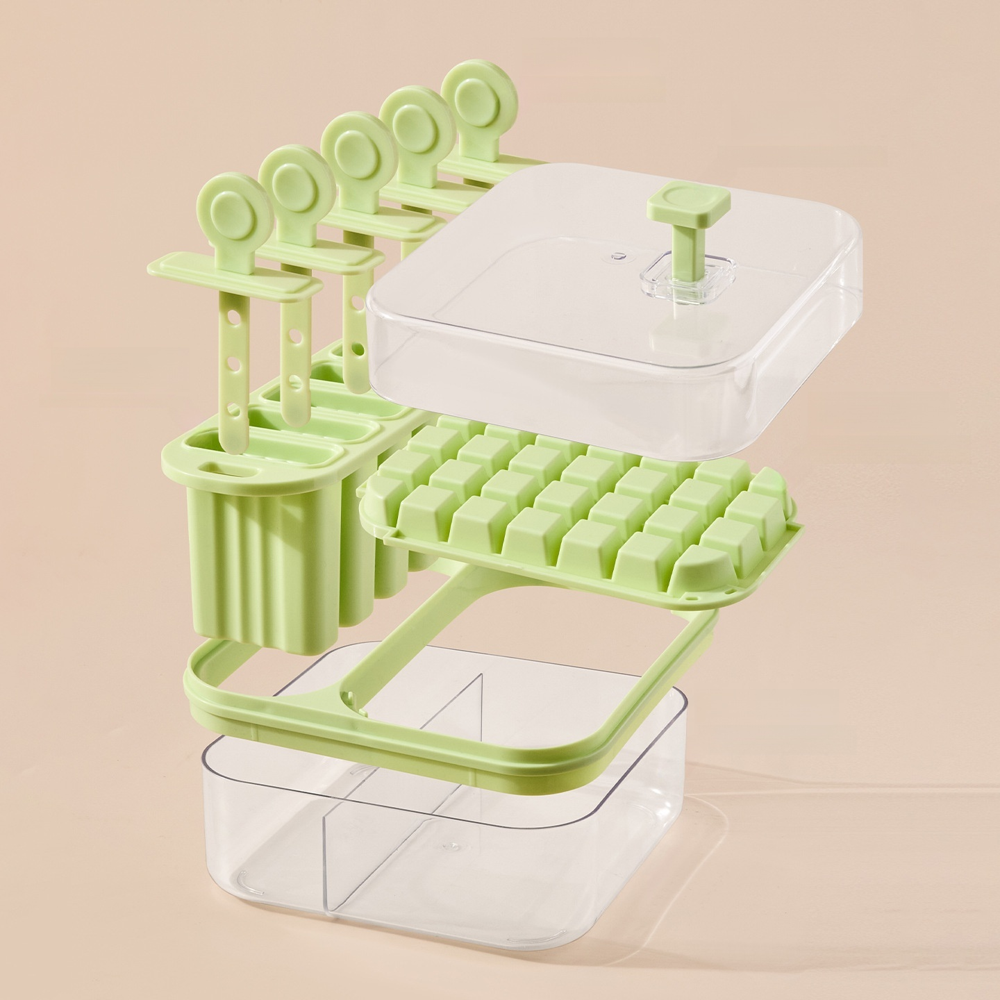 帶蓋二合一冰塊製冰盒塑料冷凍副食神器