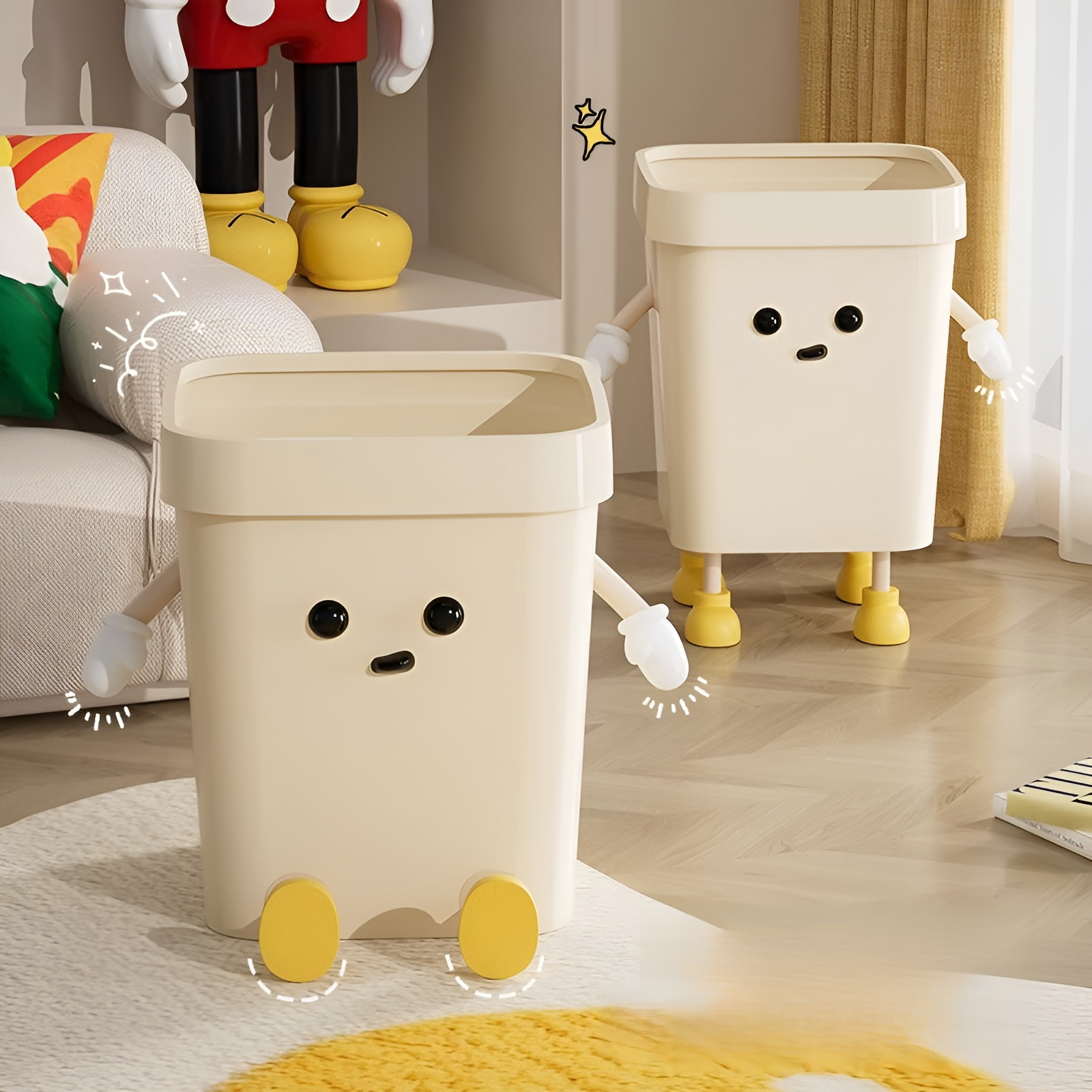 Cartoon Style High-End Trash Bin for Multiple Scenes