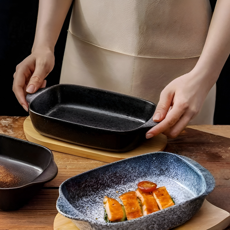 Double-eared baking pan