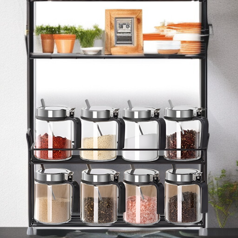 주방 가정용 세트 유리 양념통 방습 스텐 양념병 스푼 양념통 세트