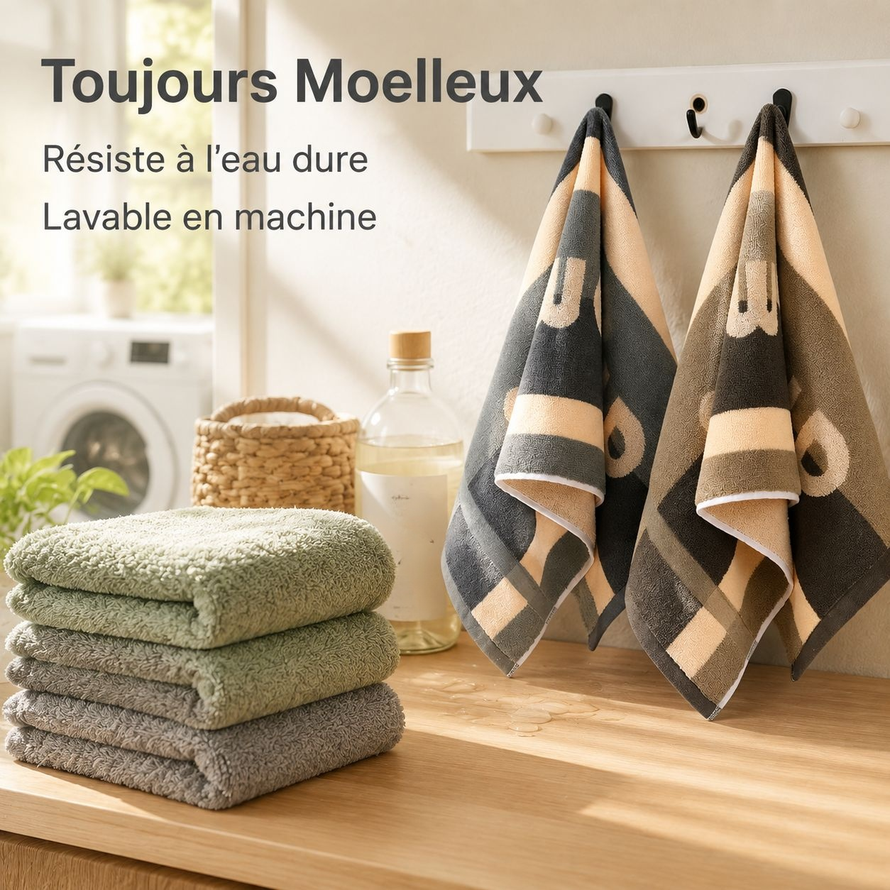 Serviette en coton pur unisexe pour la maison