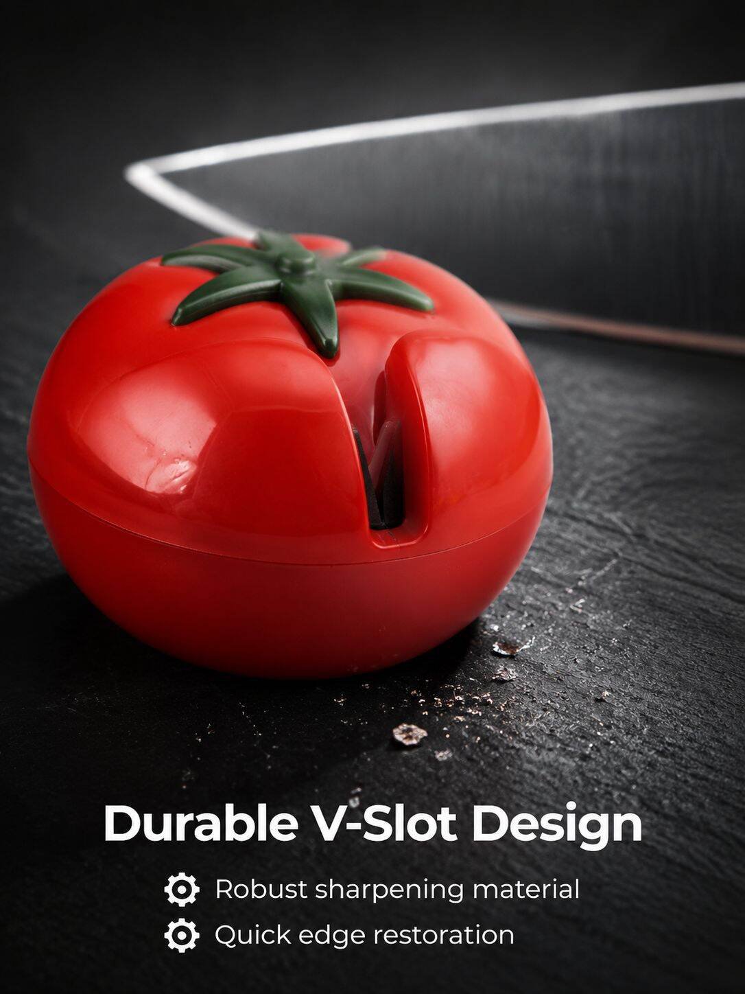 Mini Tomato Shaped Knife Sharpener, Portable Manual Sharpening Tool for Home