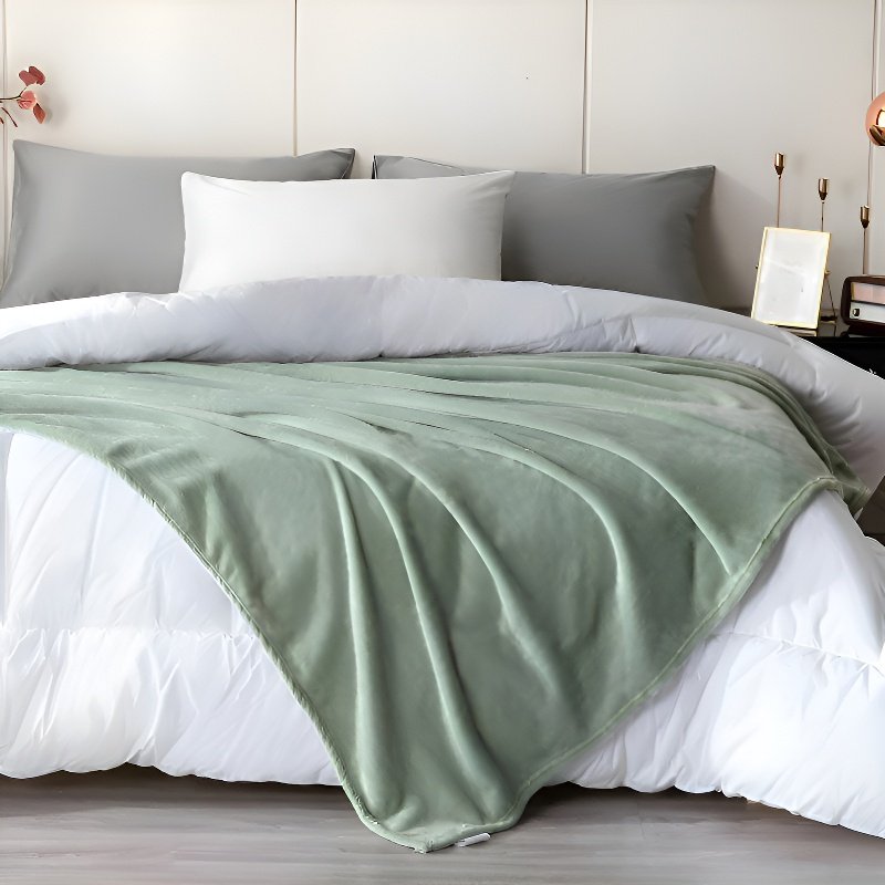 북유럽 플란넬 홑겹 담요 퓨어 컬러  심플 담요