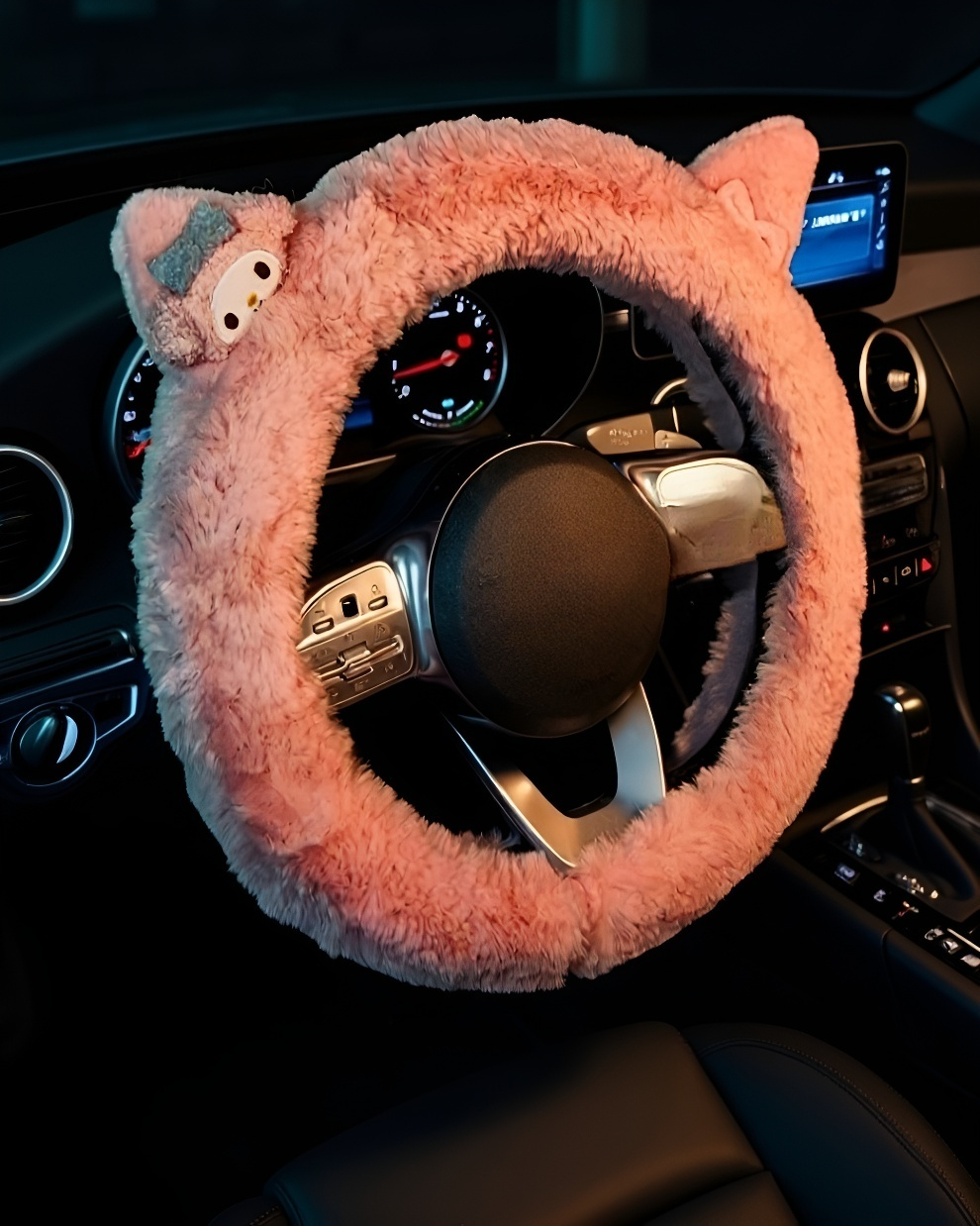 Fashionable car steering wheel cover for winter