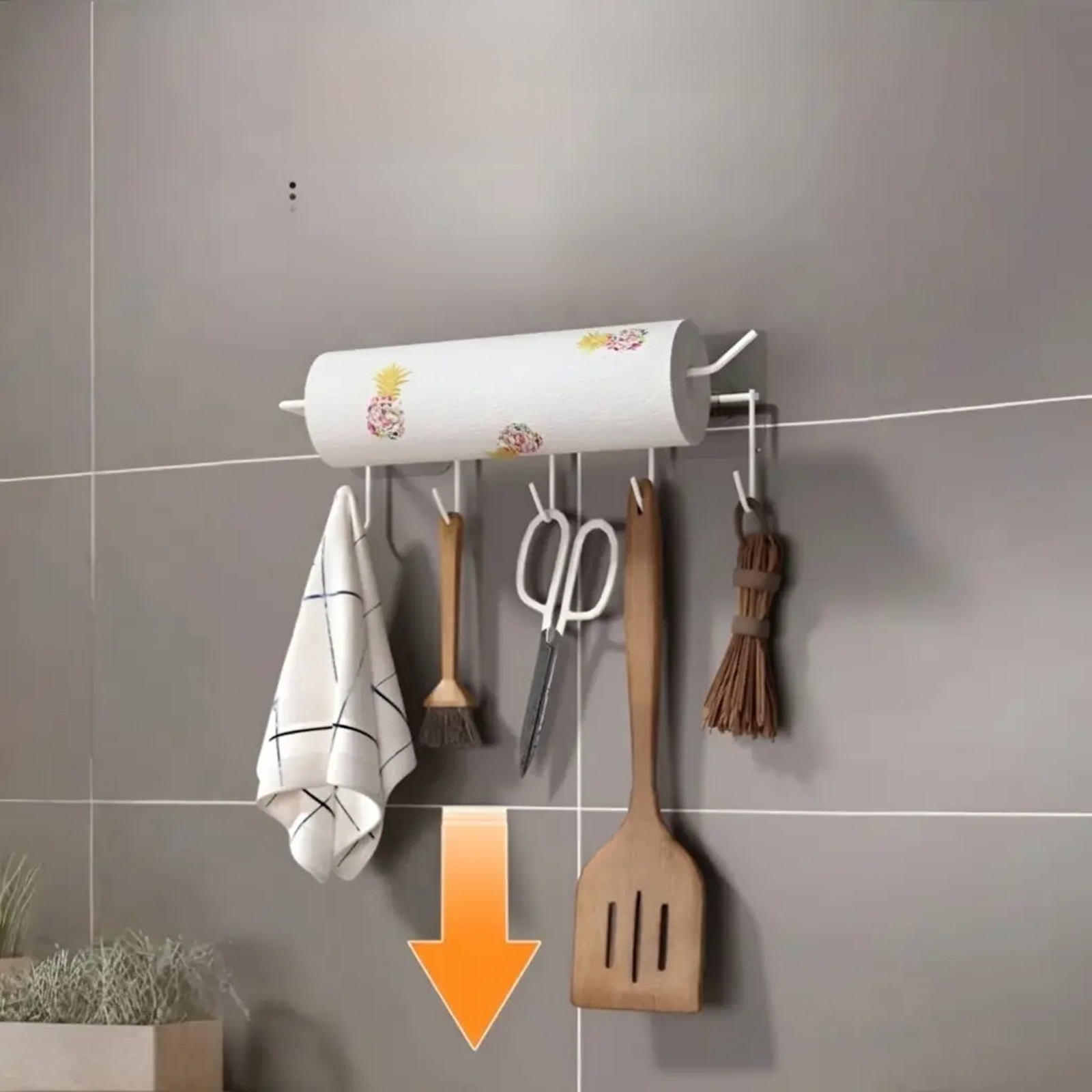 Kitchen paper towel storage rack