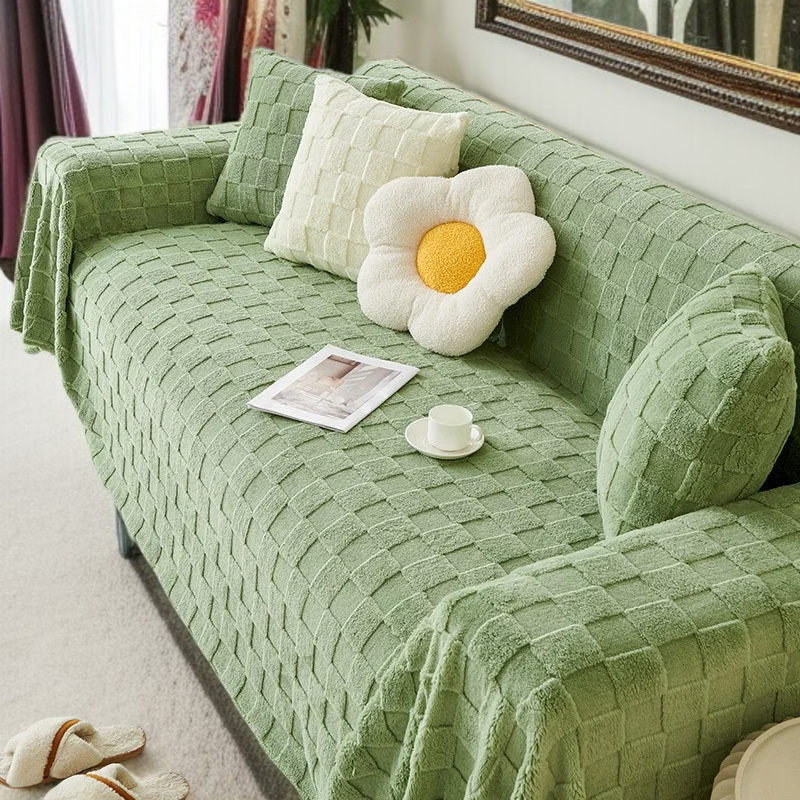 모던 소파 커버 피부 친화 두꺼운 밀크 융단 퓨어 소파 담요 크림 스웨이드 커버 타월 소파 타월 세트