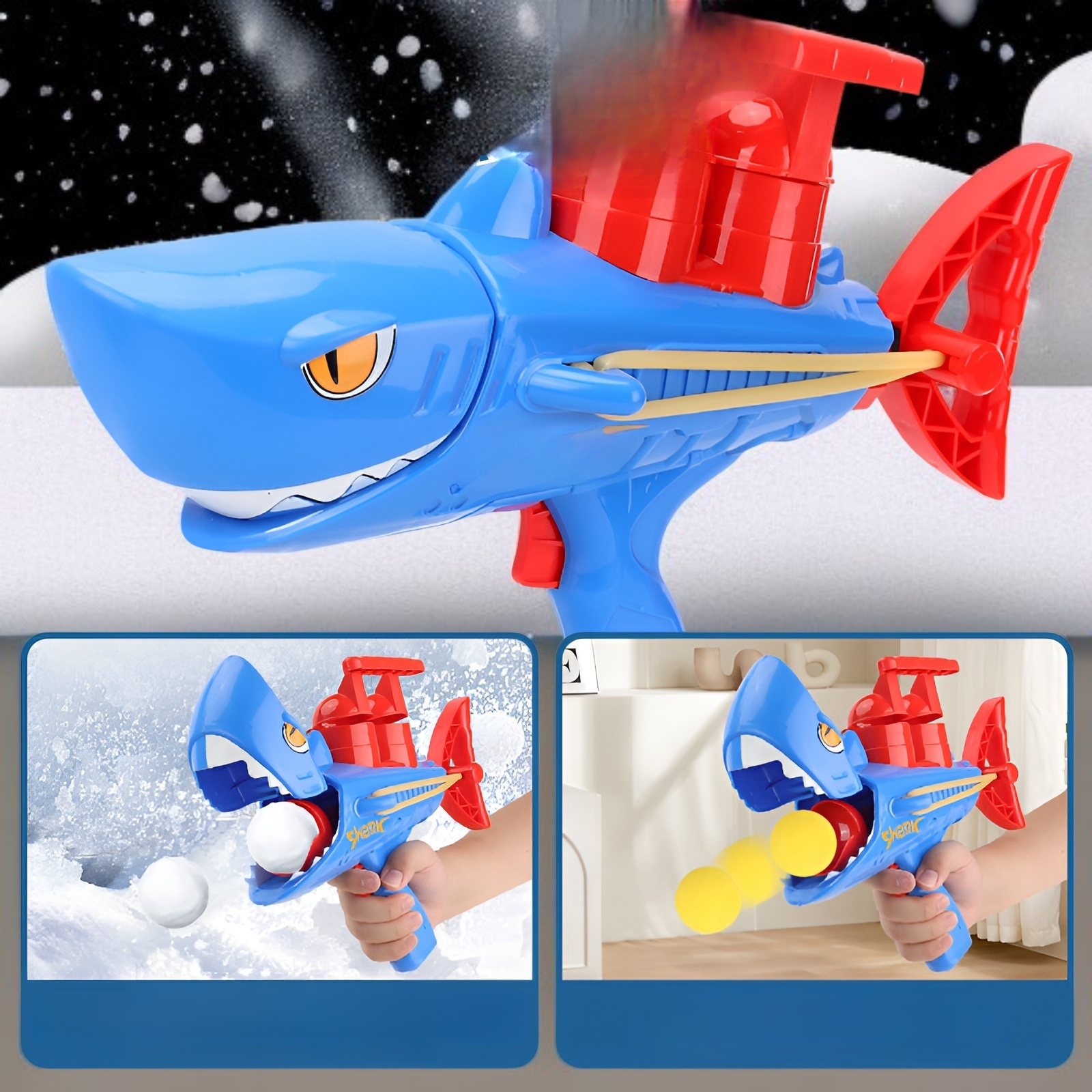 상어 모양의 눈덩이 발사기