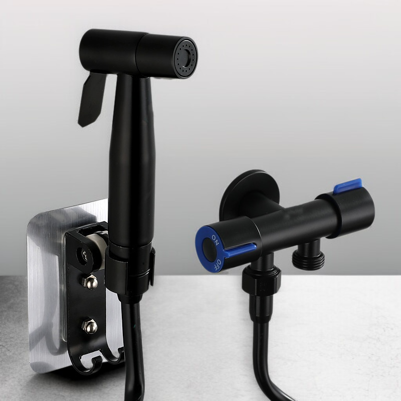 블랙 옻칠 부스터 304 스테인레스 스틸 변기메이트 스프레이건 부세기 세트 화장실 고압세척기