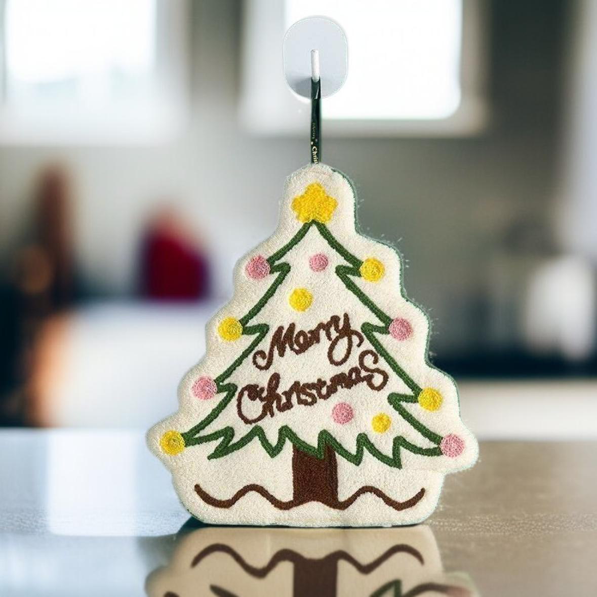 サンタクロースハンドタオル かわいい吊り下げ式 厚手速乾キッチンタオル