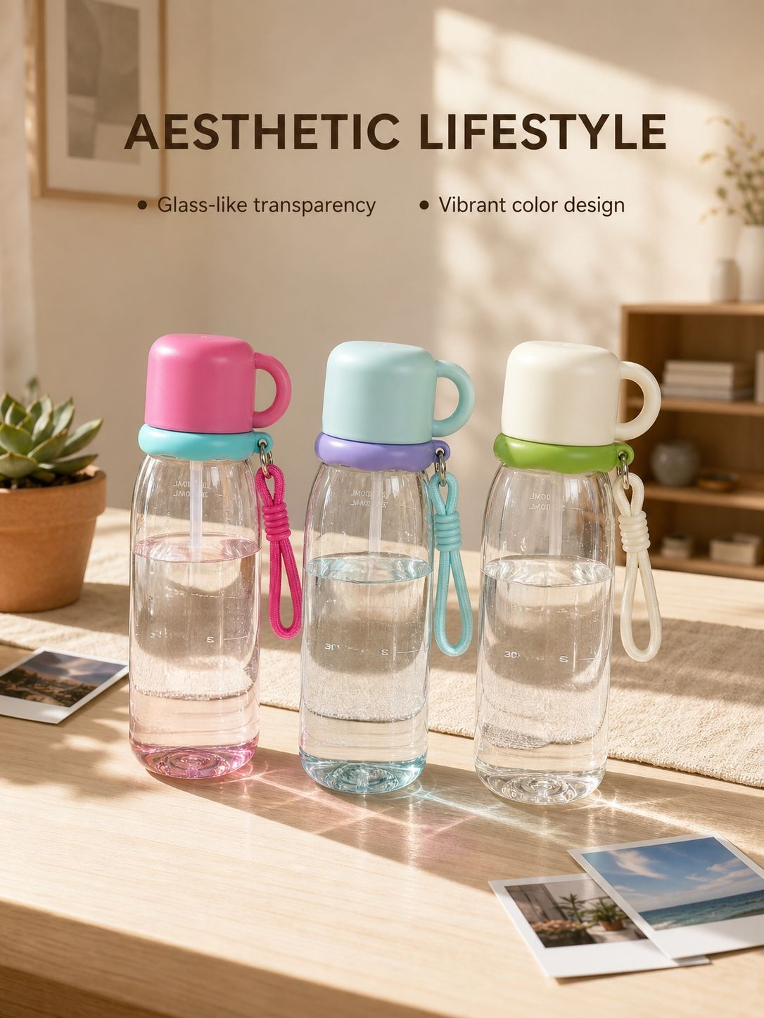 Stylish Shockproof & Heat-Resistant Student Water Bottle, Portable Straw Cup for Outdoor Sports