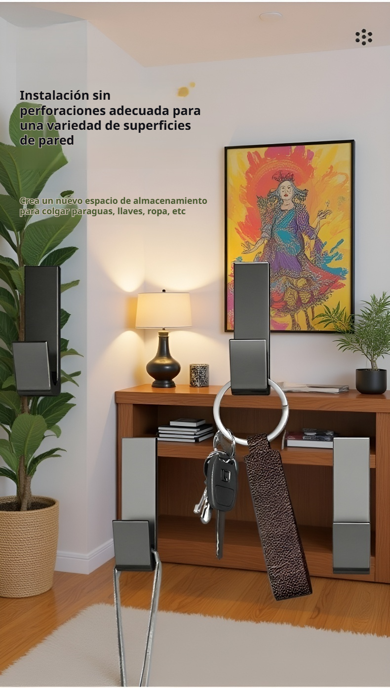 Percha moderna con instalación sin tornillos