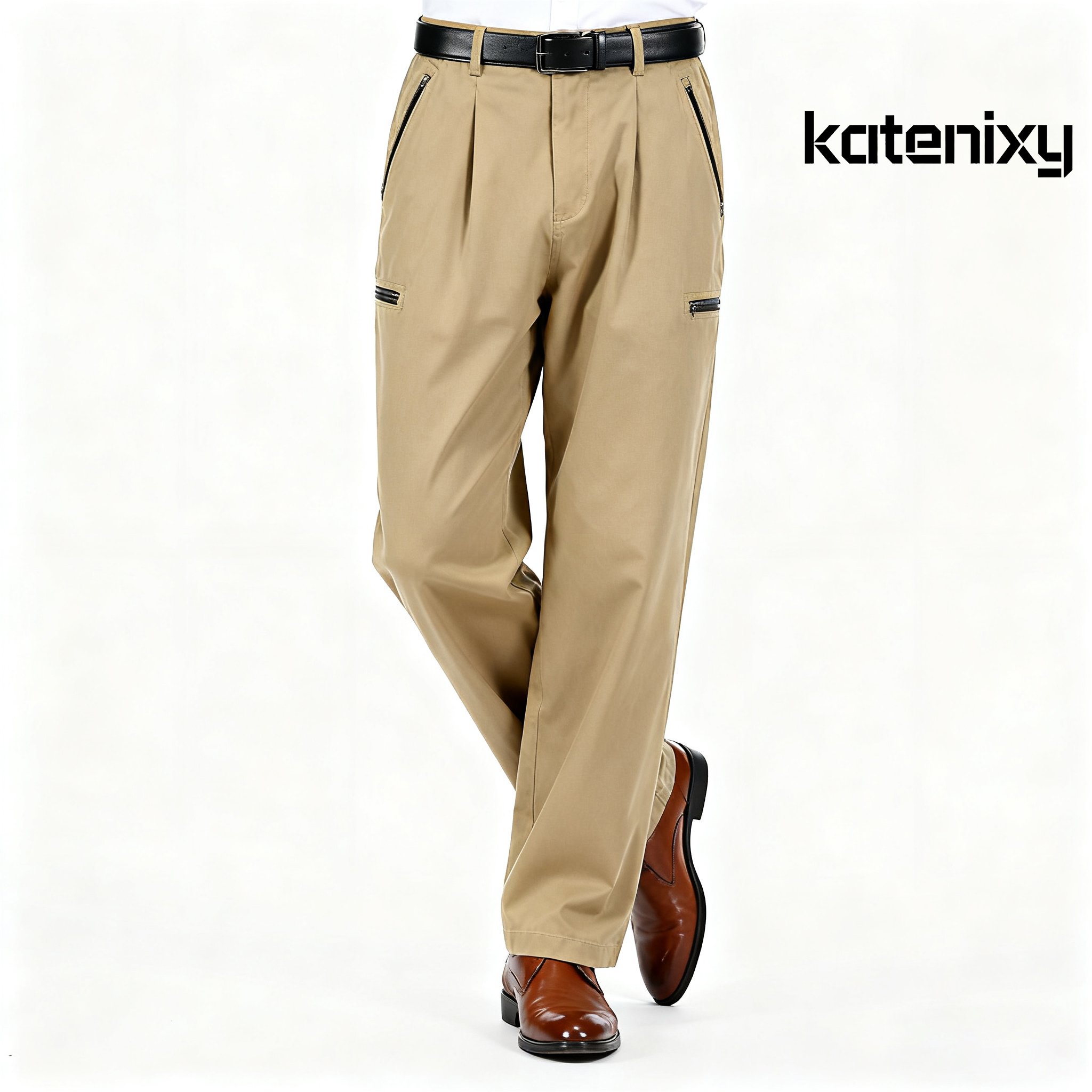카키색 캐주얼 팬츠