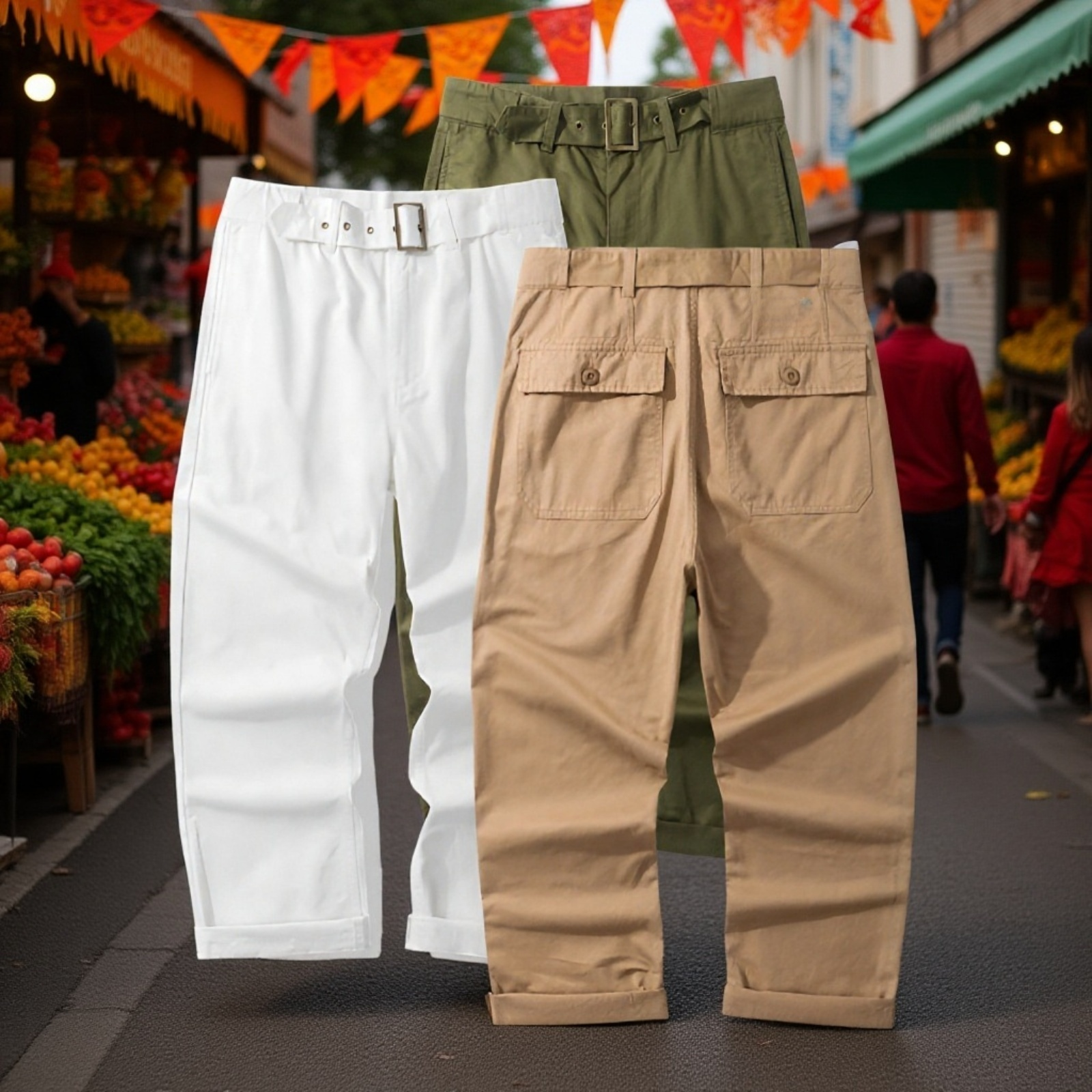 レトロなミリタリースタイルのグルカカジュアルパンツ